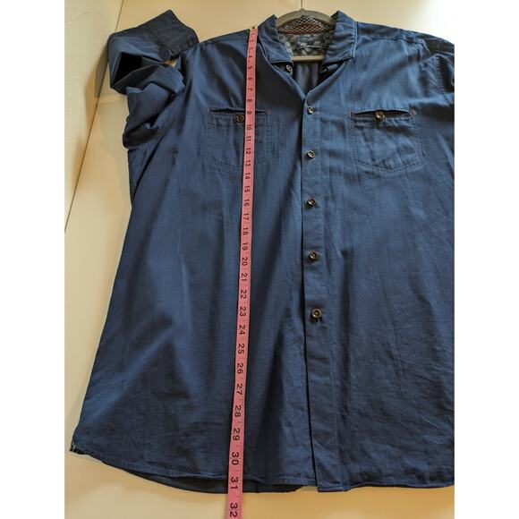 Ted Baker Shirt Denray Denim Button Front Navy Blue Classic Designer Size 3XL - Picture 12 of 12